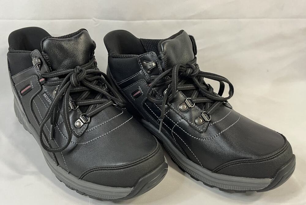 OrthoFeet Delta Women’s 10.5 D Wide Black Waterproof Leather Hiking Boots 90001